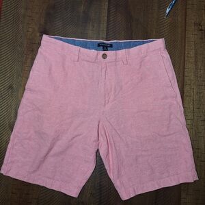 Banana Republic Mens Linen Shorts Size 35 Pink Salmon Beach Resort Lightweight